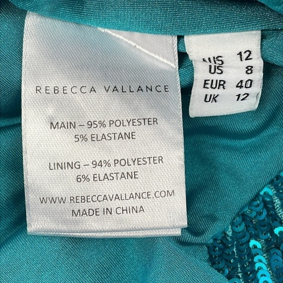 New Rebecca Vallance Missing Hours Midi Dress Sequin Marine Blue Cocktail Party - Picture 12 of 13